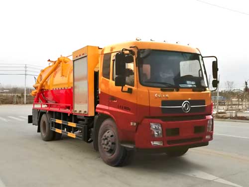 東風(fēng)天錦大噸位帶副發(fā)一體罐清洗吸污車